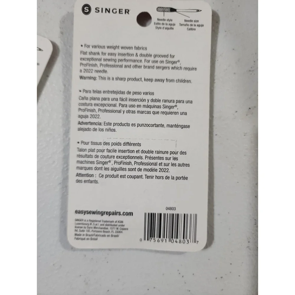SINGER UNIVERSAL SEWING MACHINE NEEDLES Assorted SIZES 80/11 90/14 100/16 20/22